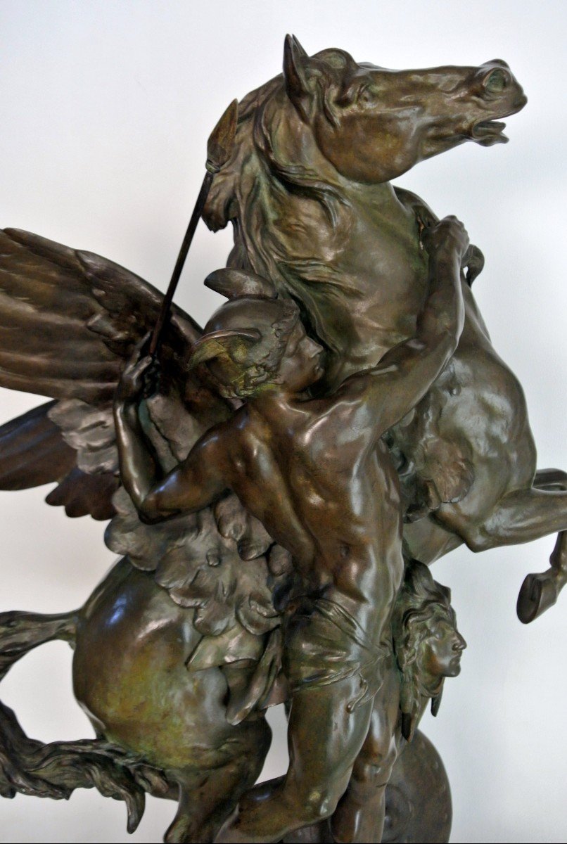 Perseus And Pegasus Large Group In Bronze-photo-4