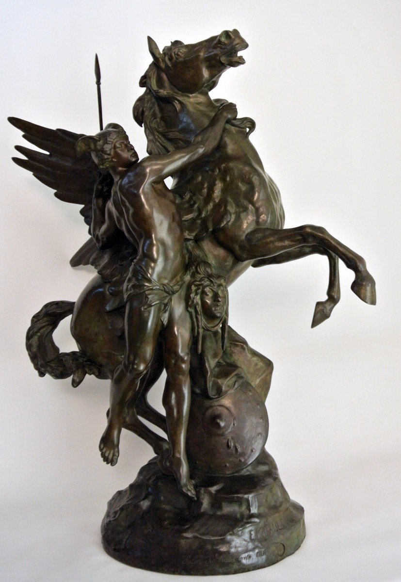 Persée et Pégase grand groupe en bronze 