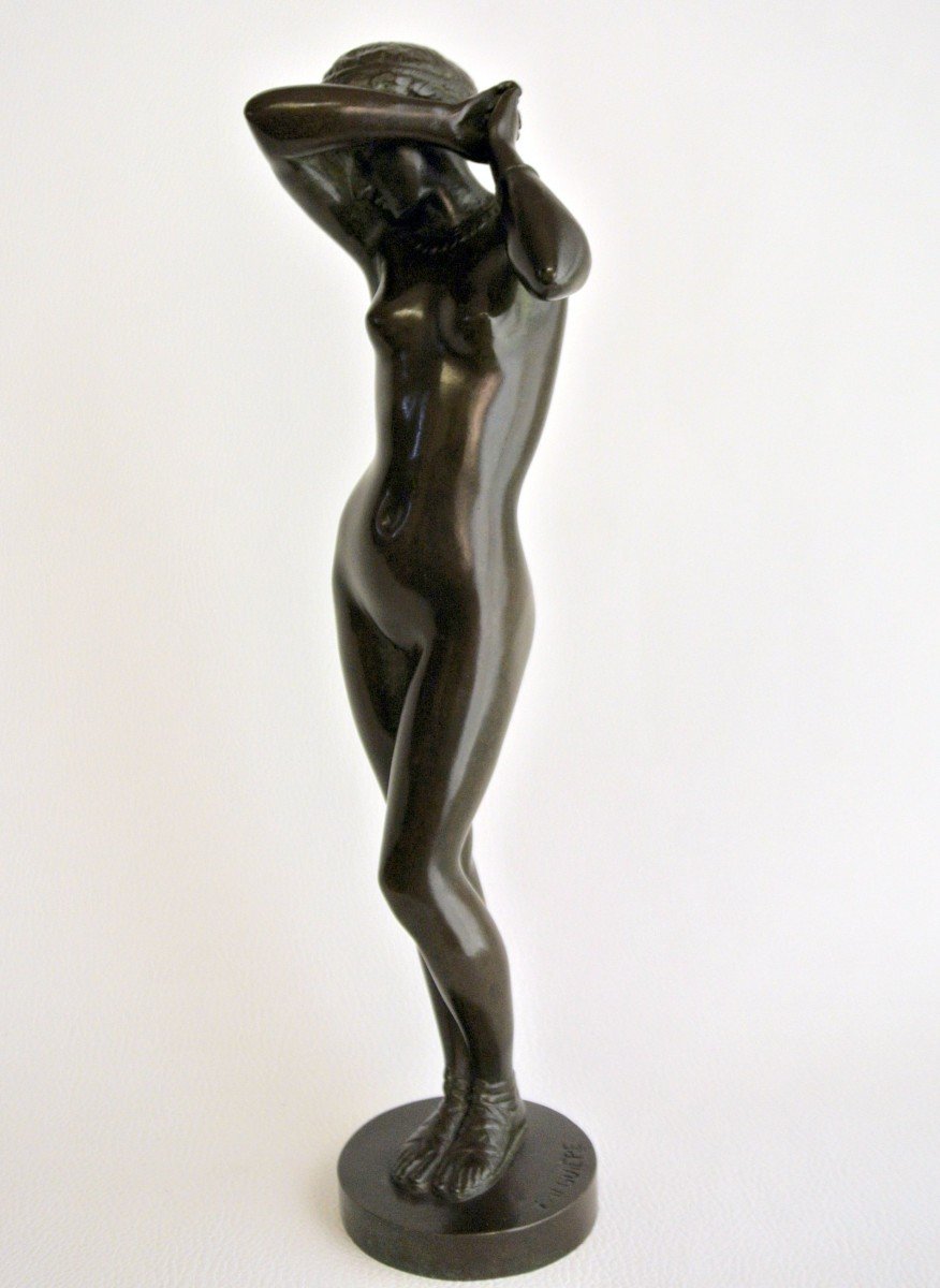 "Phryné" statuette en bonze d'Alexandre Falguière-photo-4