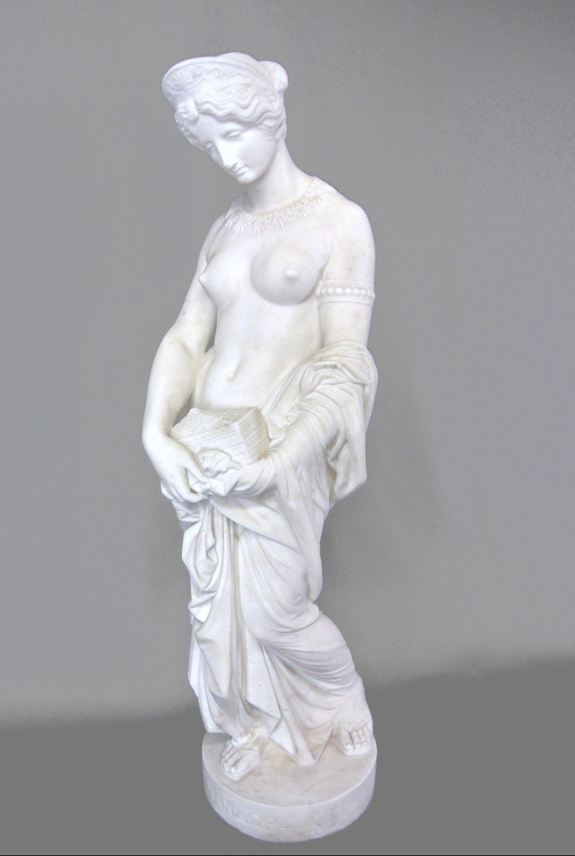 "Pandore" Sculpture en marbre par françois-Clément Moreau-photo-3