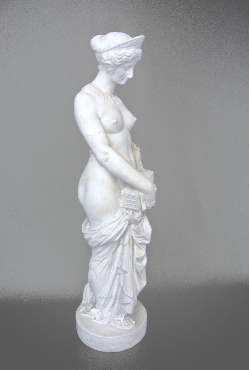 "Pandore" Sculpture en marbre par françois-Clément Moreau-photo-4
