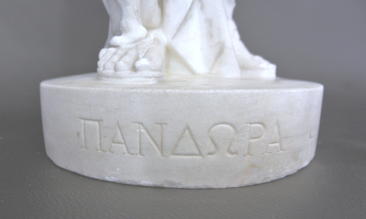 "Pandore" Sculpture en marbre par françois-Clément Moreau-photo-8