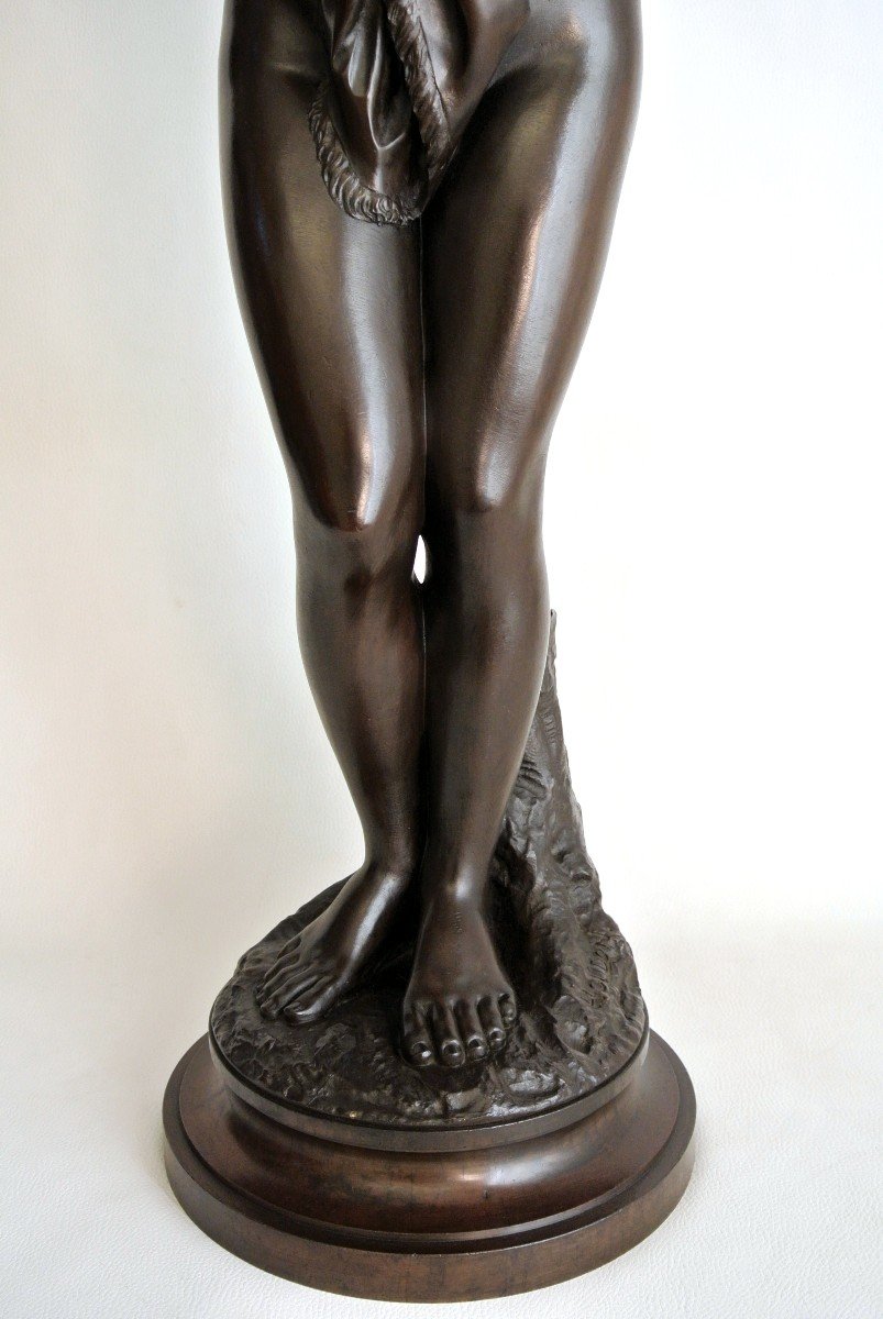  "la Frileuse" Bronze Statue After Jean-antoine Houdon-photo-3