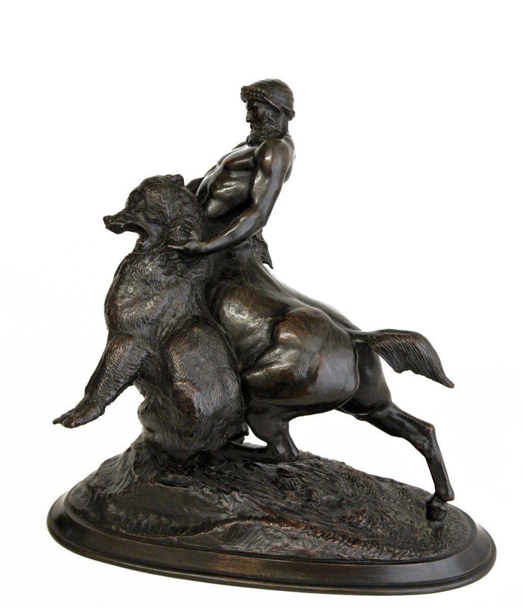 Centaure et ours, bronze d'après Emmanuel Frémiet-photo-2