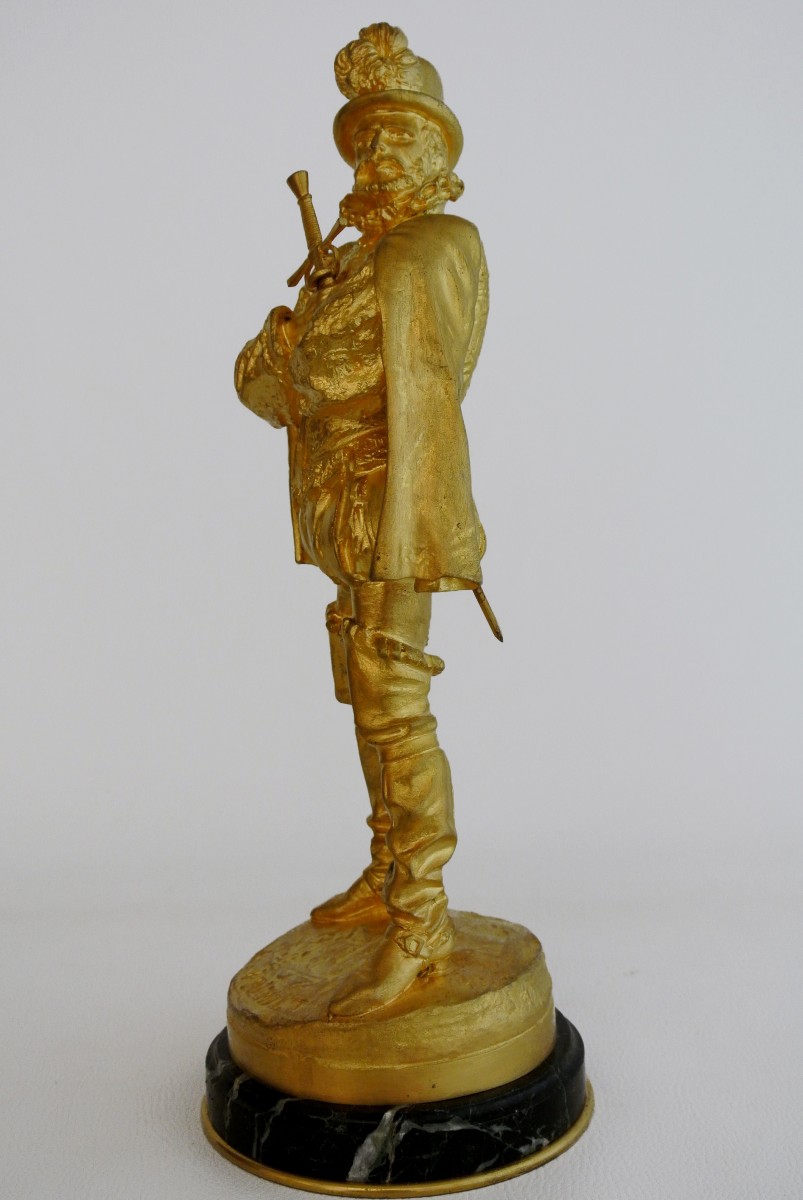 "fencer" Gilded Bronze After Emmanuel Frémiet-photo-2