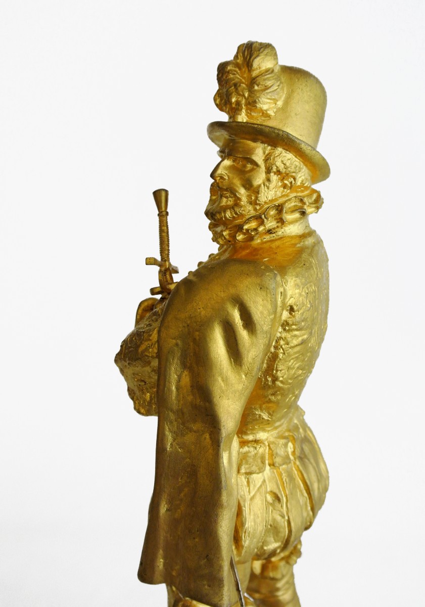 "fencer" Gilded Bronze After Emmanuel Frémiet-photo-2