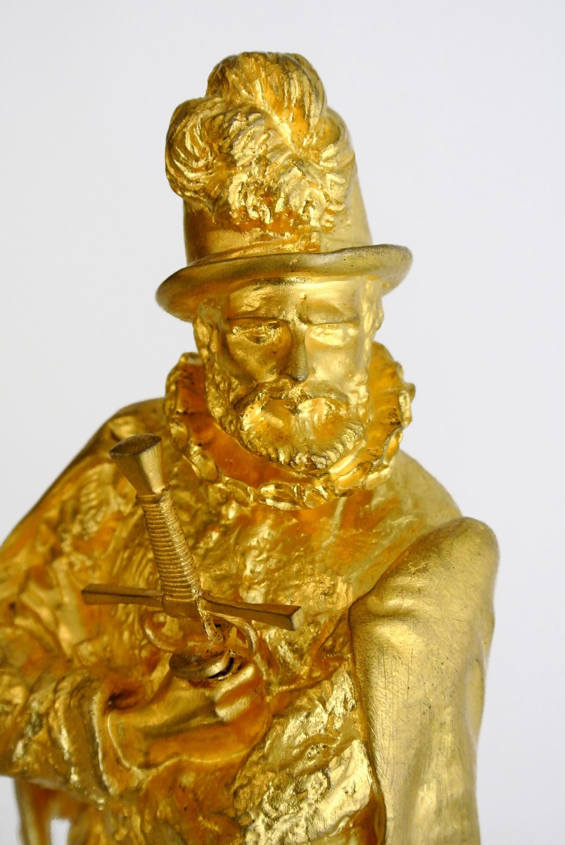 "fencer" Gilded Bronze After Emmanuel Frémiet-photo-3