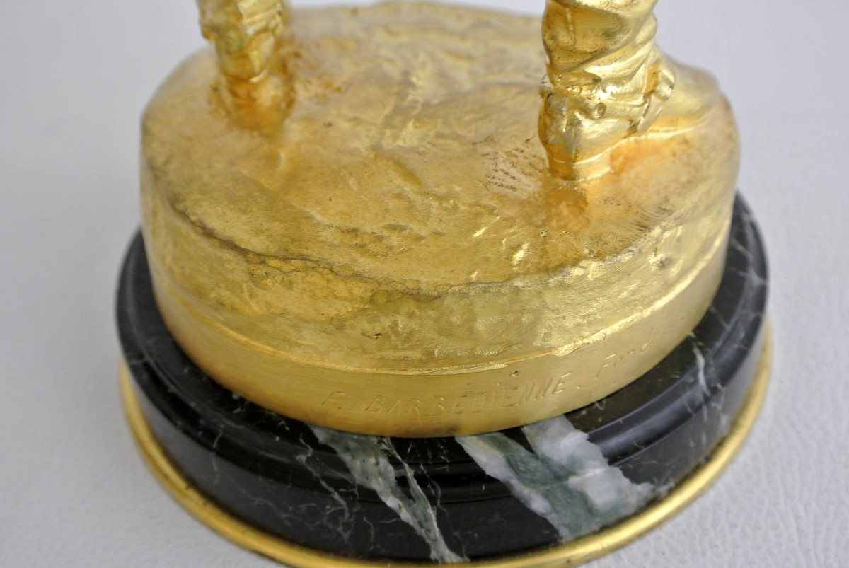 "fencer" Gilded Bronze After Emmanuel Frémiet-photo-6