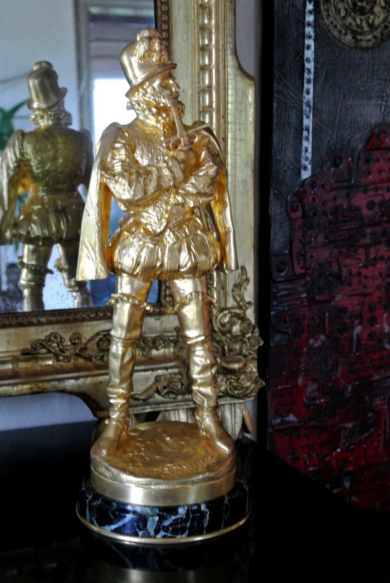 "fencer" Gilded Bronze After Emmanuel Frémiet-photo-8