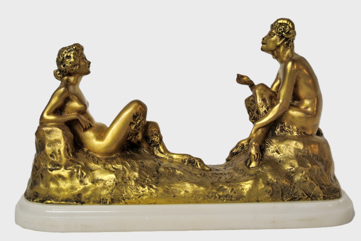 Couple de faunes Joe Descomps 1869/1950-photo-2