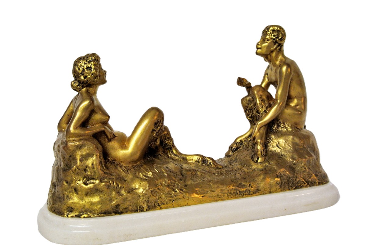 Couple de faunes Joe Descomps 1869/1950-photo-4