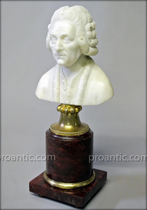 Small Bust Antique Marble Nineteenth-photo-3