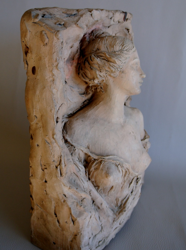 "female Bust" Original Terracotta By Charles Desvergnes-photo-2