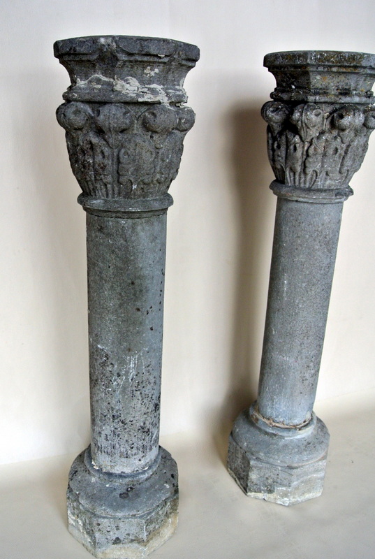 Pair Of Volvic Stone Columns-photo-4