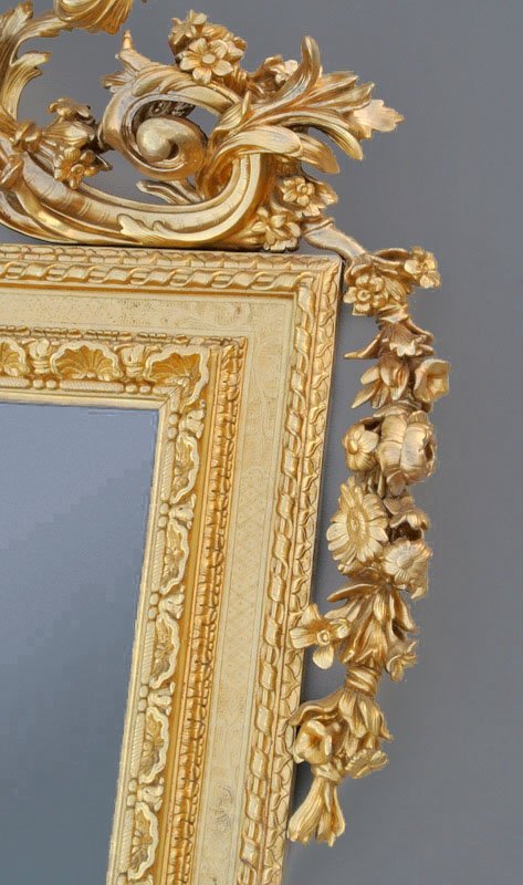 Miroir  à Fronton d'époque XIXème 158 X 125-photo-3