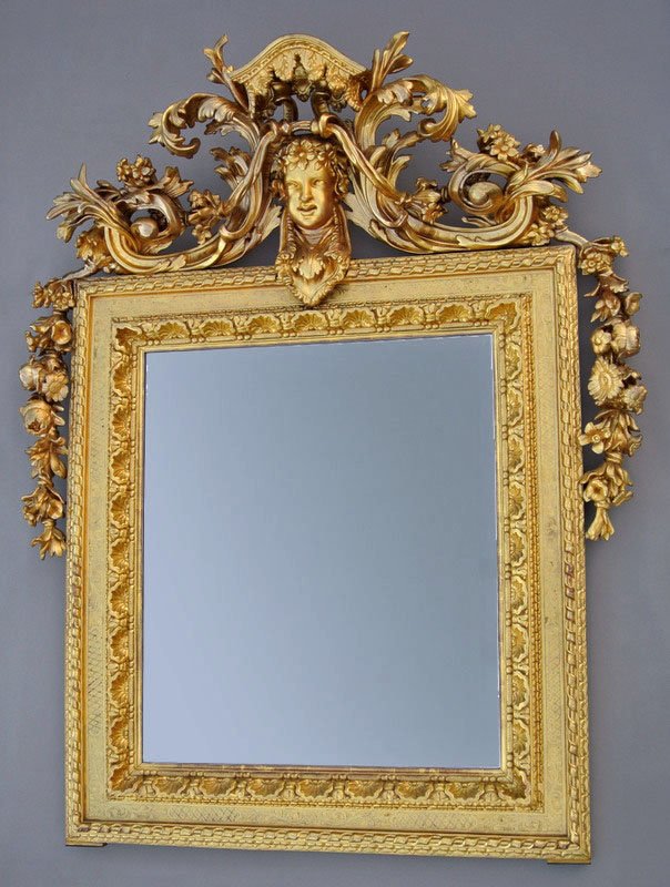 Miroir  à Fronton d'époque XIXème 158 X 125-photo-4