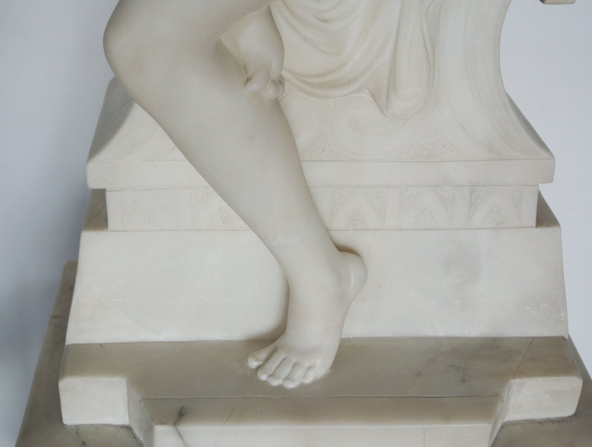 Oriental Dancer In Alabaster, Signed Cipriani-photo-1