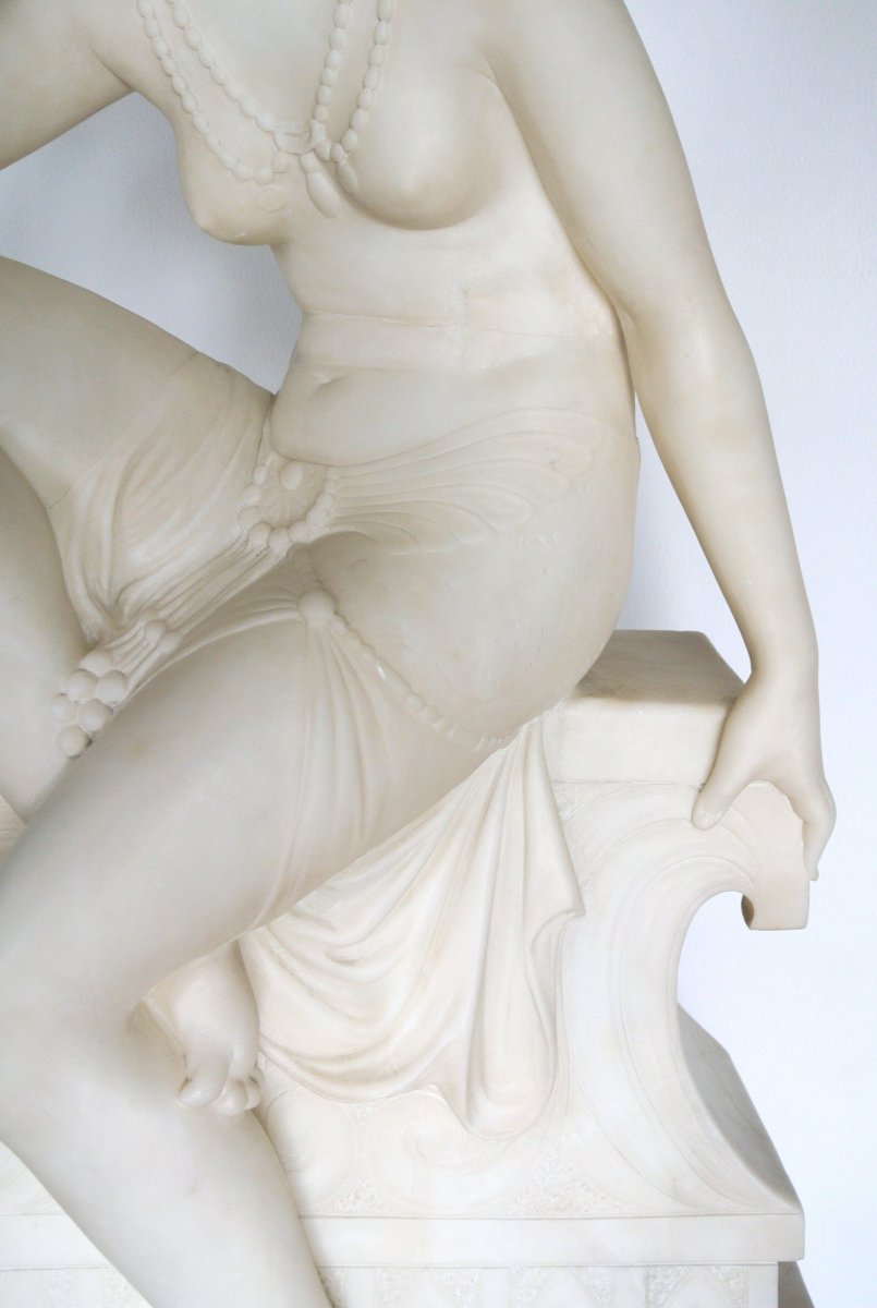 Oriental Dancer In Alabaster, Signed Cipriani-photo-2