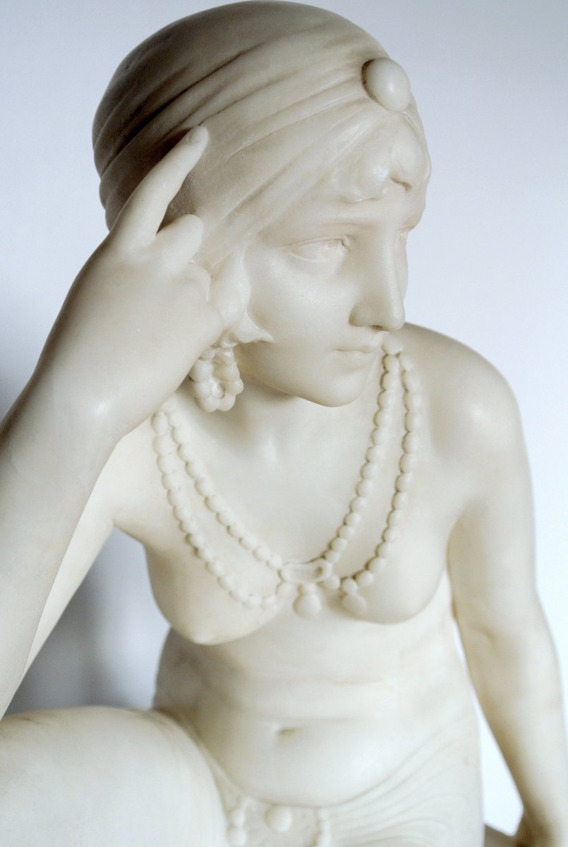 Oriental Dancer In Alabaster, Signed Cipriani-photo-3