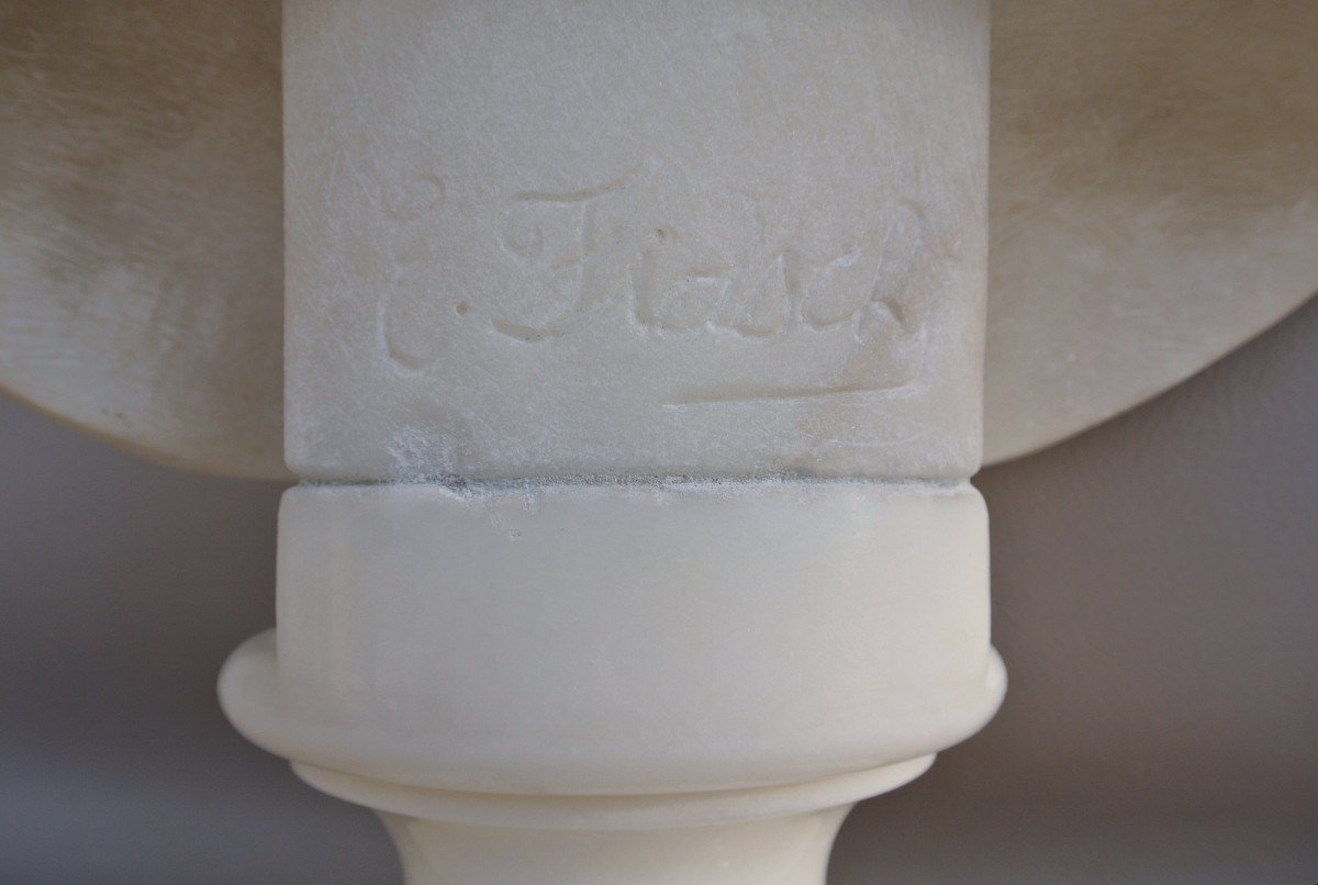 Bust Of The Blessed Virgin Marble E. Fiaschi-photo-2