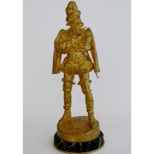 "fencer" Gilded Bronze After Emmanuel Frémiet