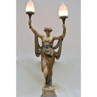 Terracotta Statue Art-nouveau Era Of Goldscheider