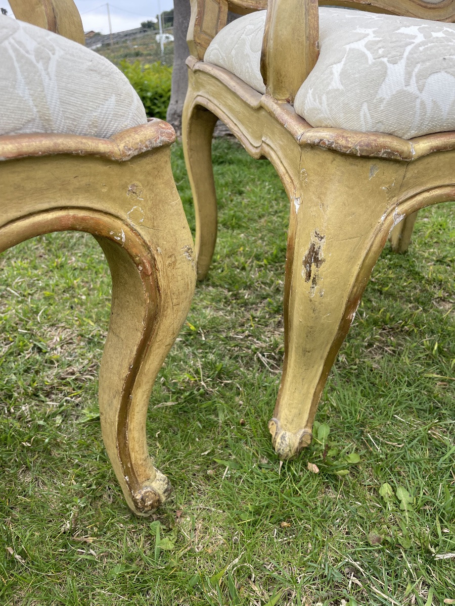 Pair Des Fateuils Laque’ Epoque Louise XV-photo-7