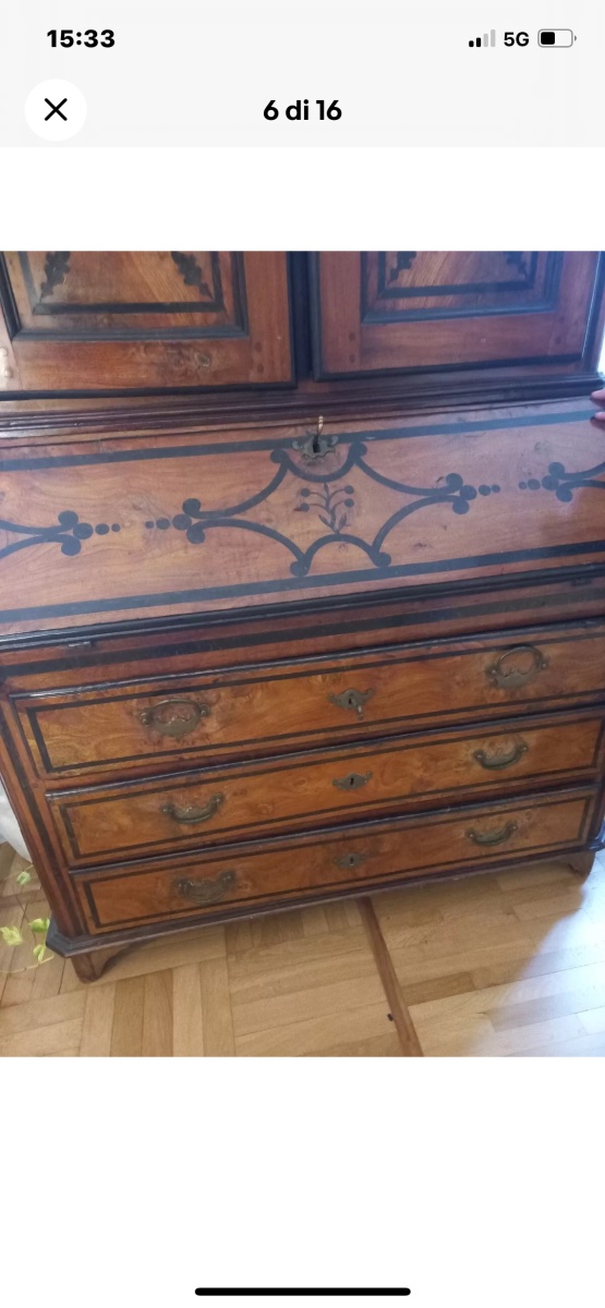 Trumeau XVIII Century In Elm Inlaid With Black Wood From Piedmont-photo-4