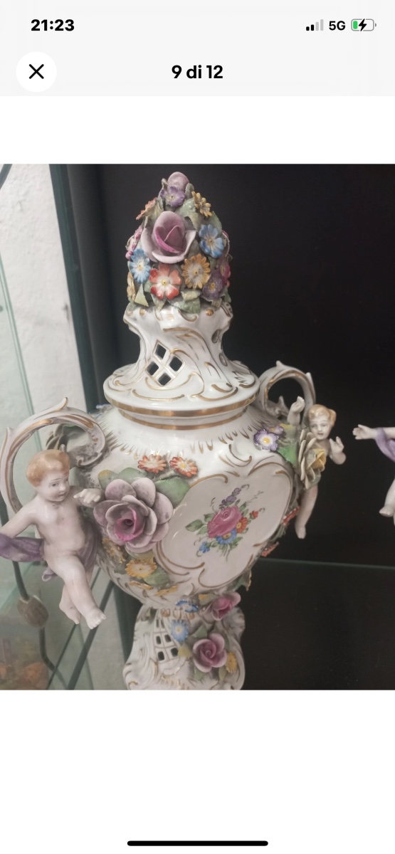 Couple De Vases Porcelaine Capodimonte -photo-2