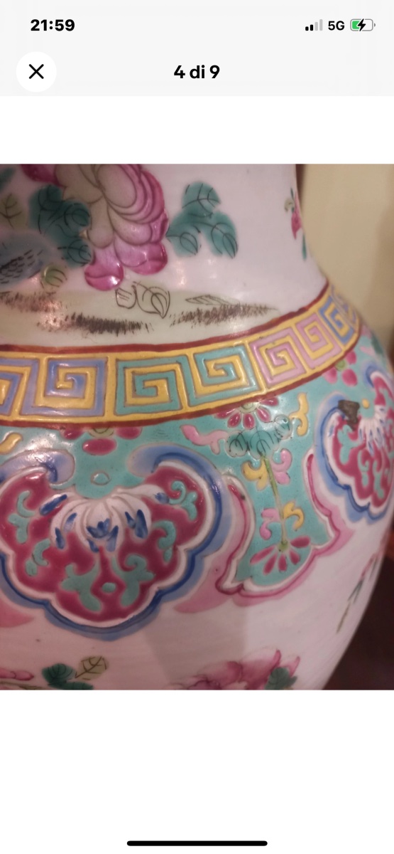 Chinese Vase Early  1900s Green Family-photo-4