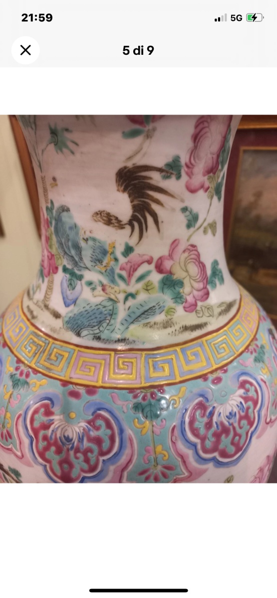 Chinese Vase Early  1900s Green Family-photo-1