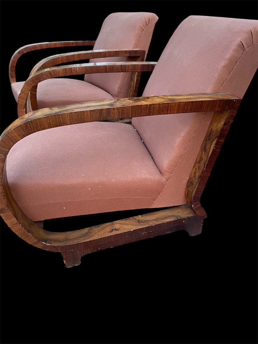 Pair Of Purchais Deco Walnut-photo-2