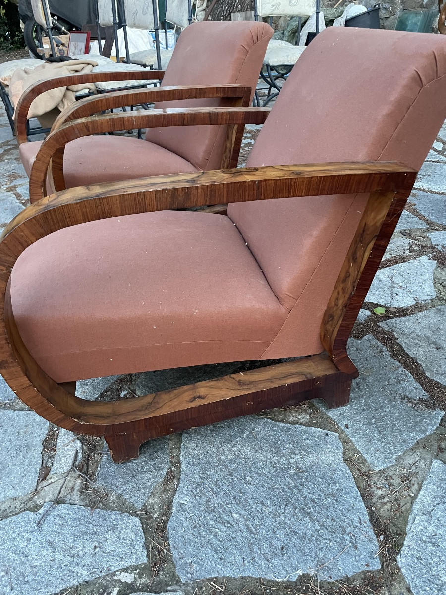 Pair Of Purchais Deco Walnut-photo-3