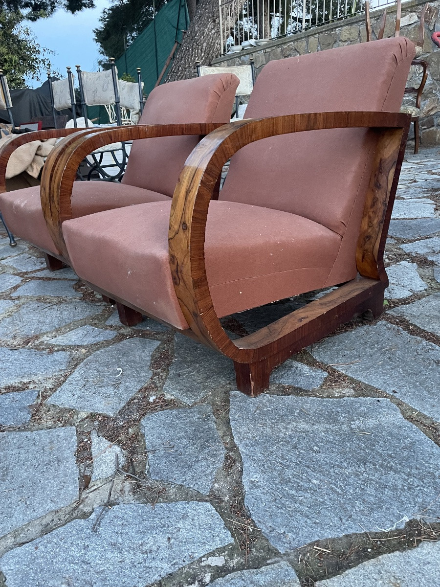 Pair Of Purchais Deco Walnut-photo-5