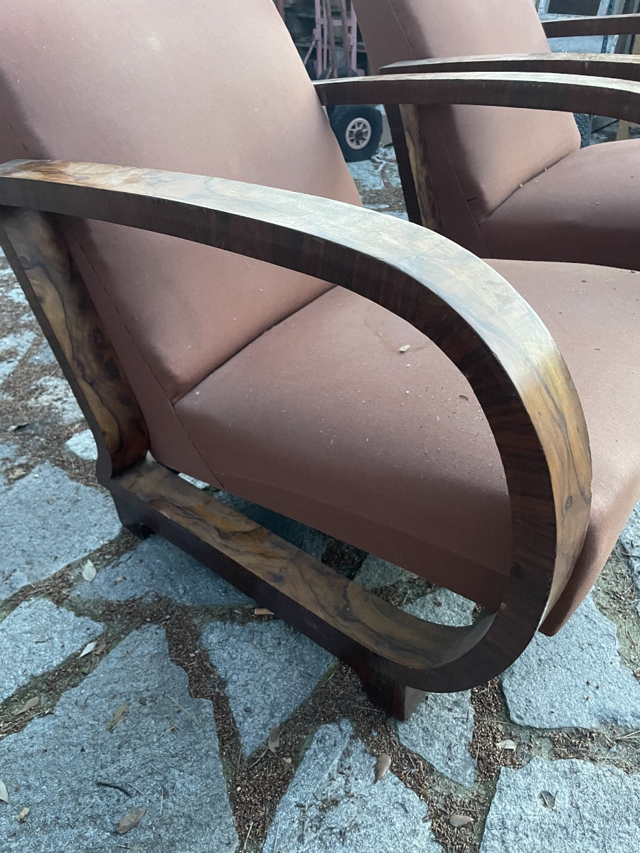 Pair Of Purchais Deco Walnut-photo-6