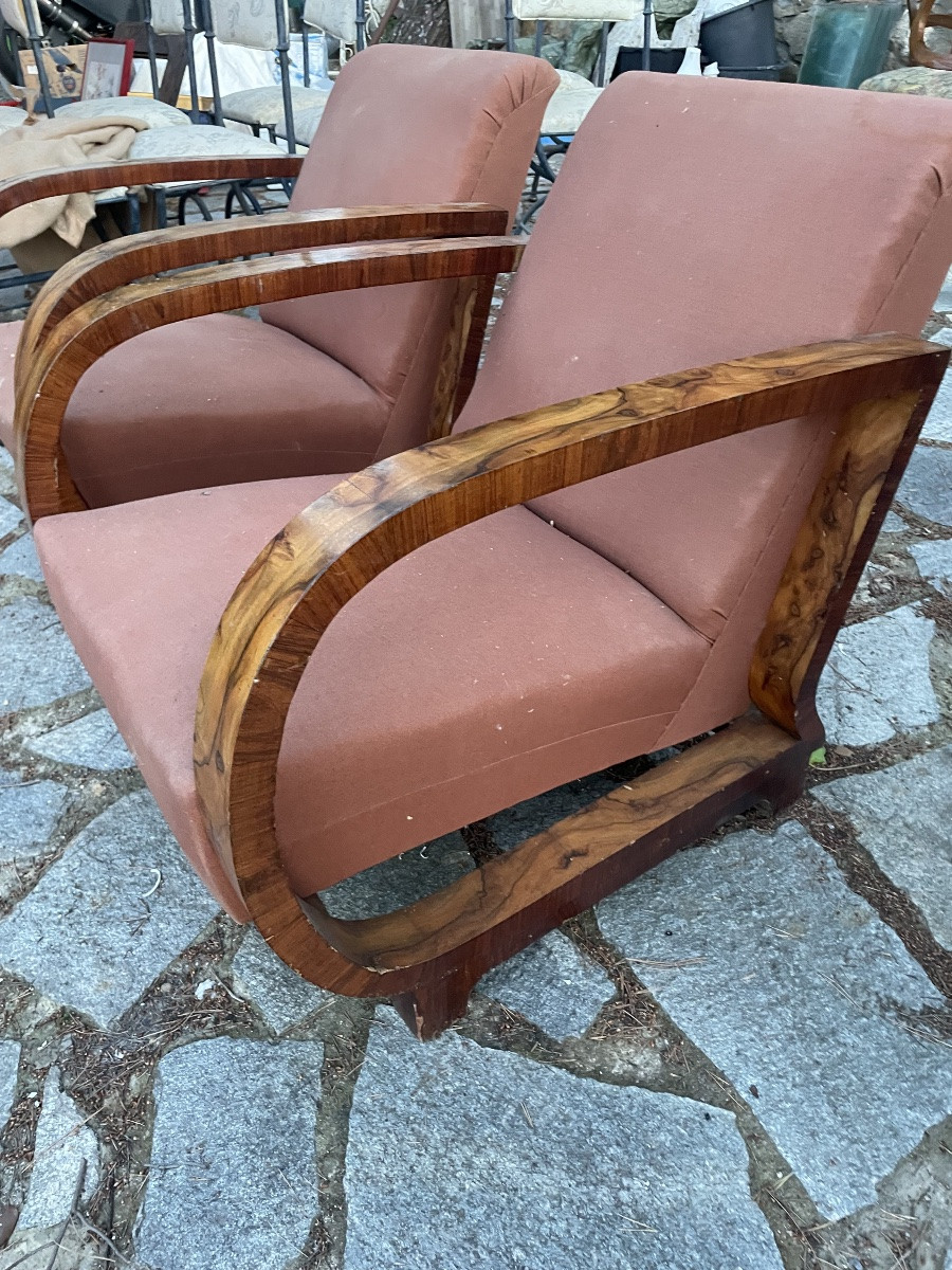 Pair Of Purchais Deco Walnut-photo-7