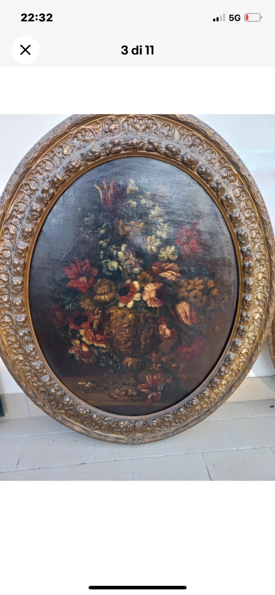 Paire des huile sur toile fleur-photo-3