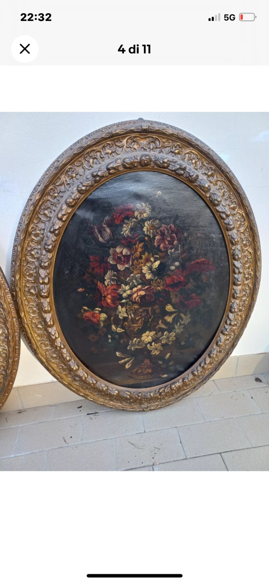 Paire des huile sur toile fleur-photo-4