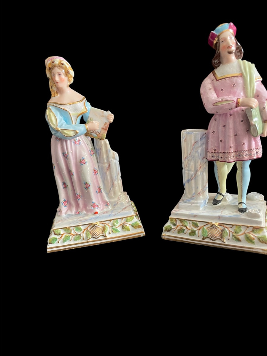 Paire de statue porcelane jacob petit