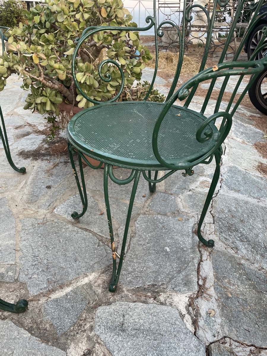 Wrought Iron Table And 4 Garden Chairs-photo-5
