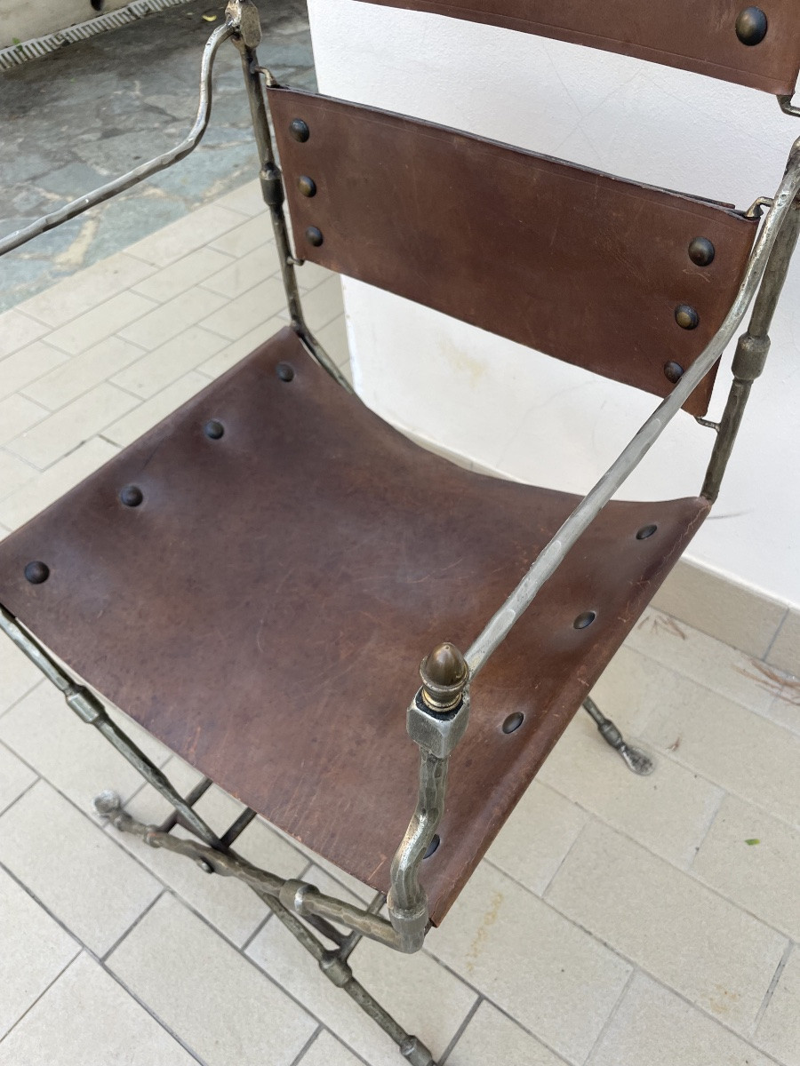 Iron Armchair By Maison  Jansen From 1970-photo-4