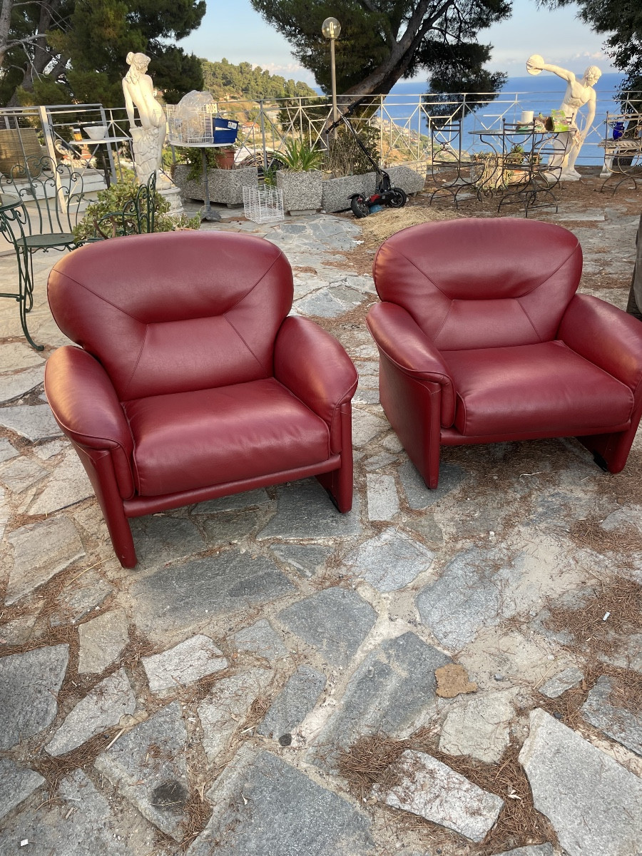 Pair Of Armchairs Design 80s