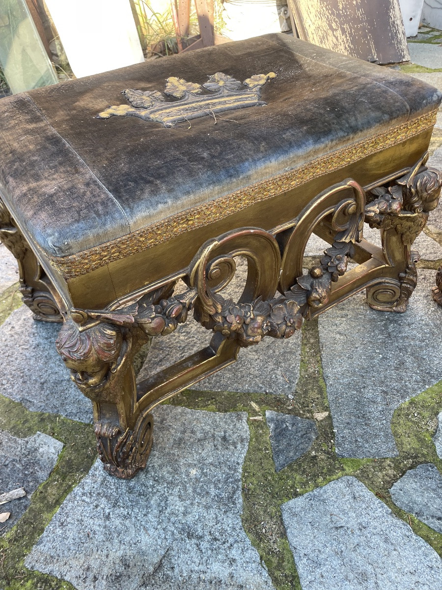 Pair Of Gilden Wooden Stools-photo-1