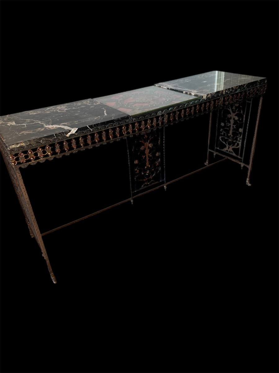 Wrought Iron Console Art Deco 1920/30-photo-5