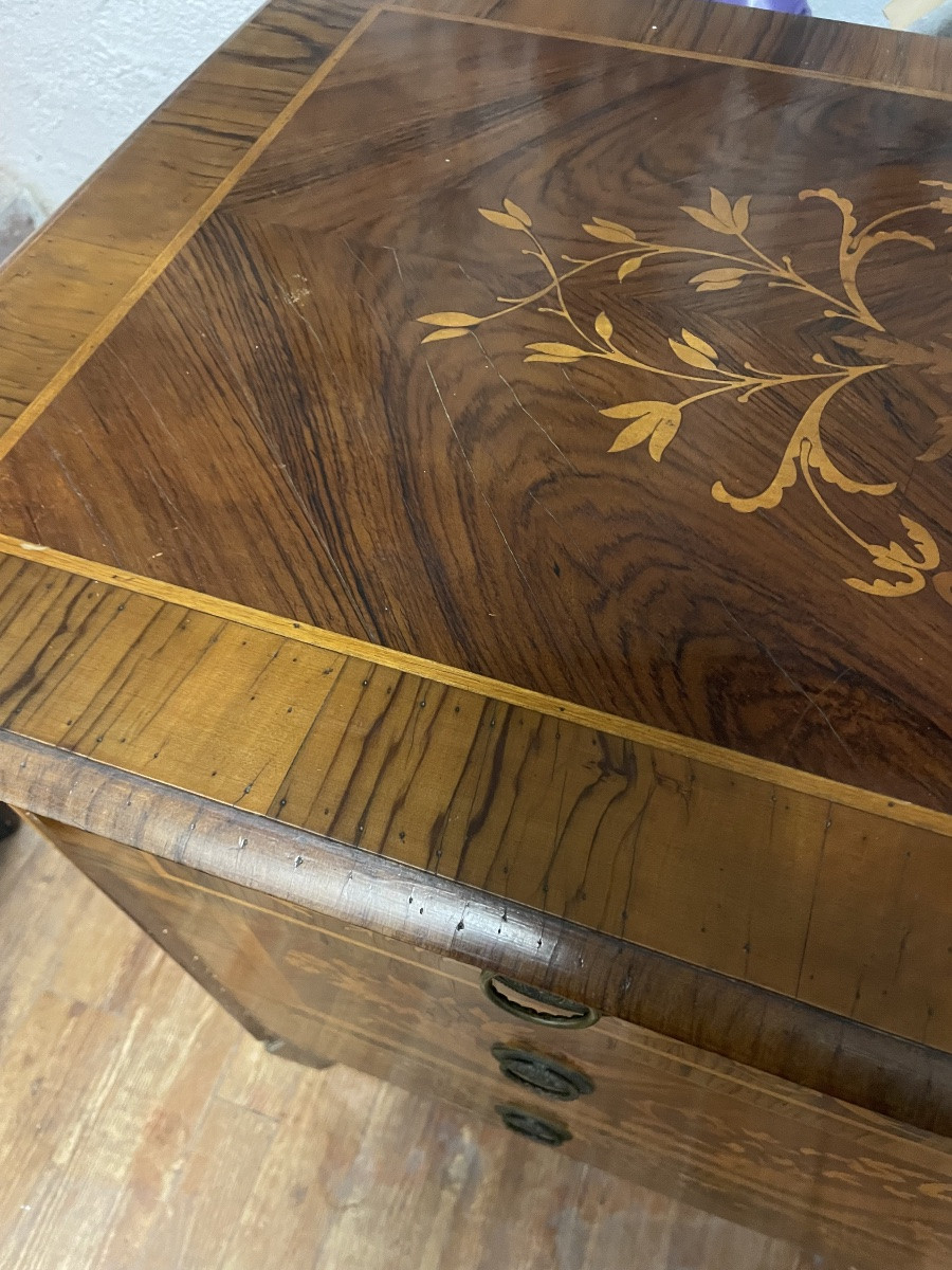 Commode marqueterie italienne styl louis XVI-photo-2