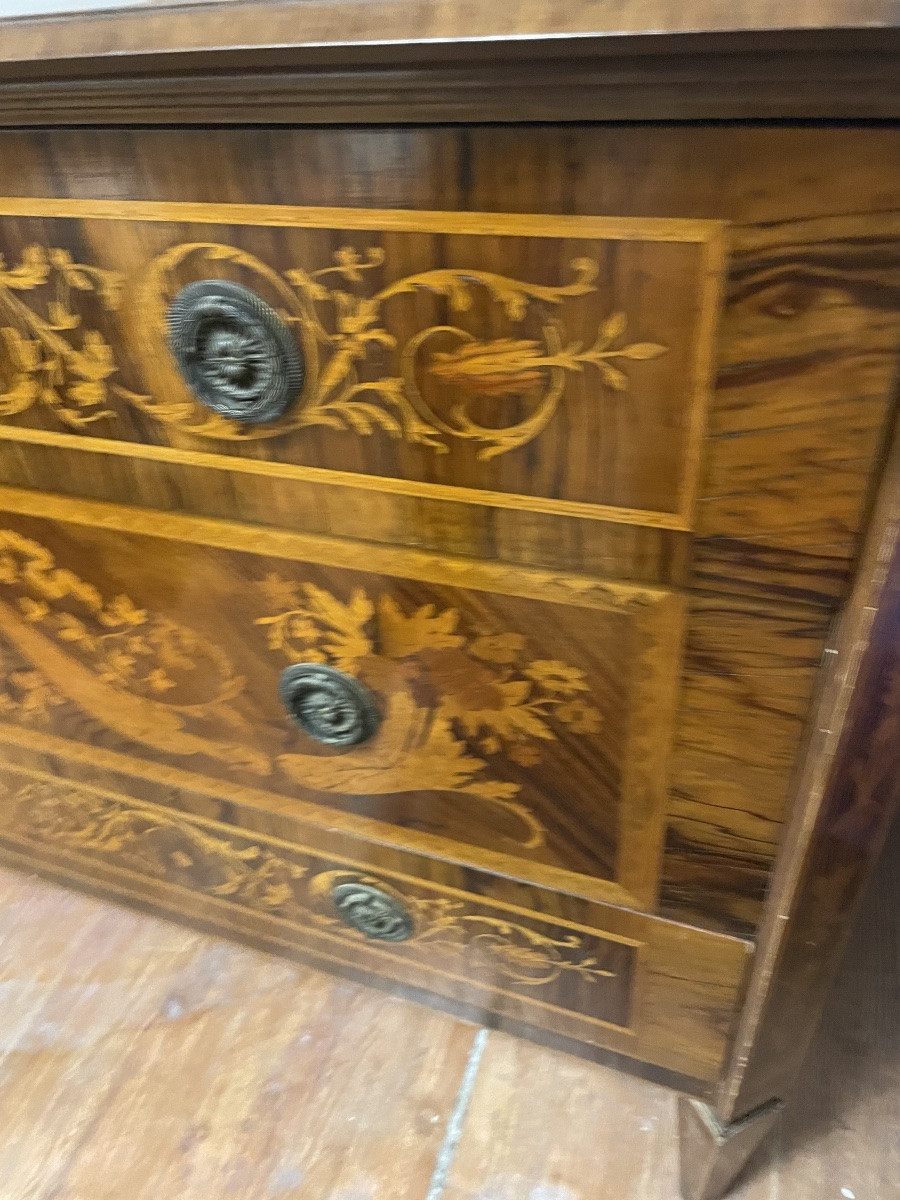 Commode marqueterie italienne styl louis XVI-photo-6
