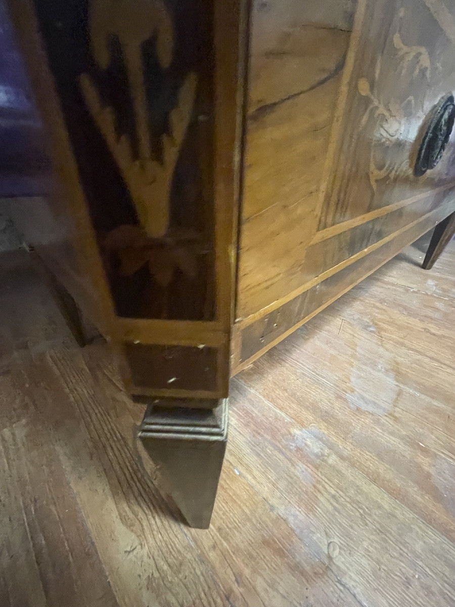 Commode marqueterie italienne styl louis XVI-photo-8