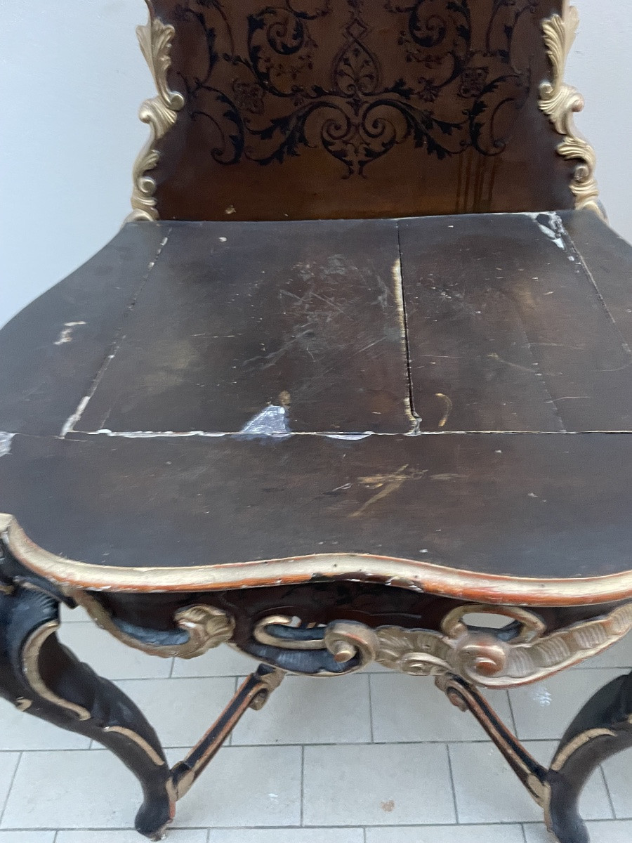 Pair Of Laiquered And Gilded Console Table-photo-4