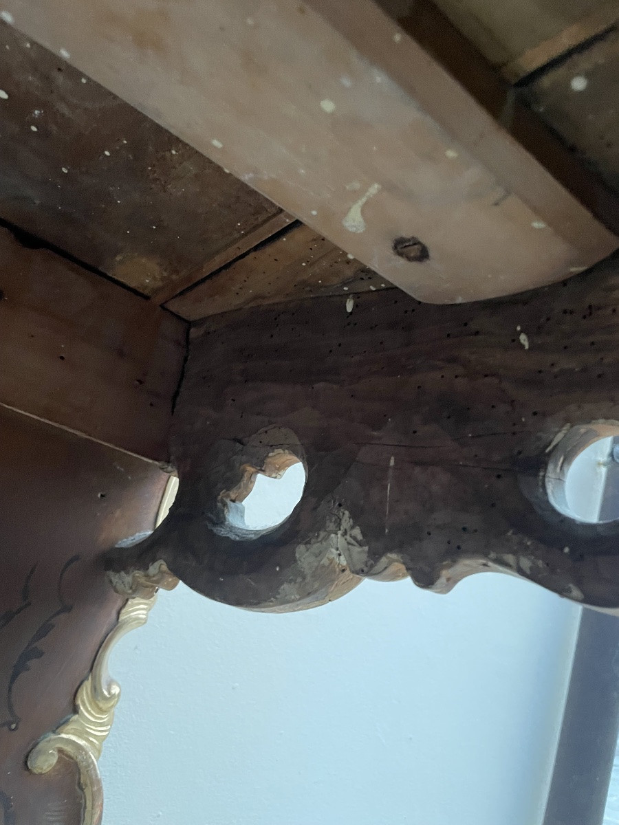 Pair Of Laiquered And Gilded Console Table-photo-5