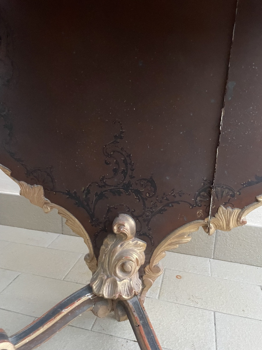 Pair Of Laiquered And Gilded Console Table-photo-6